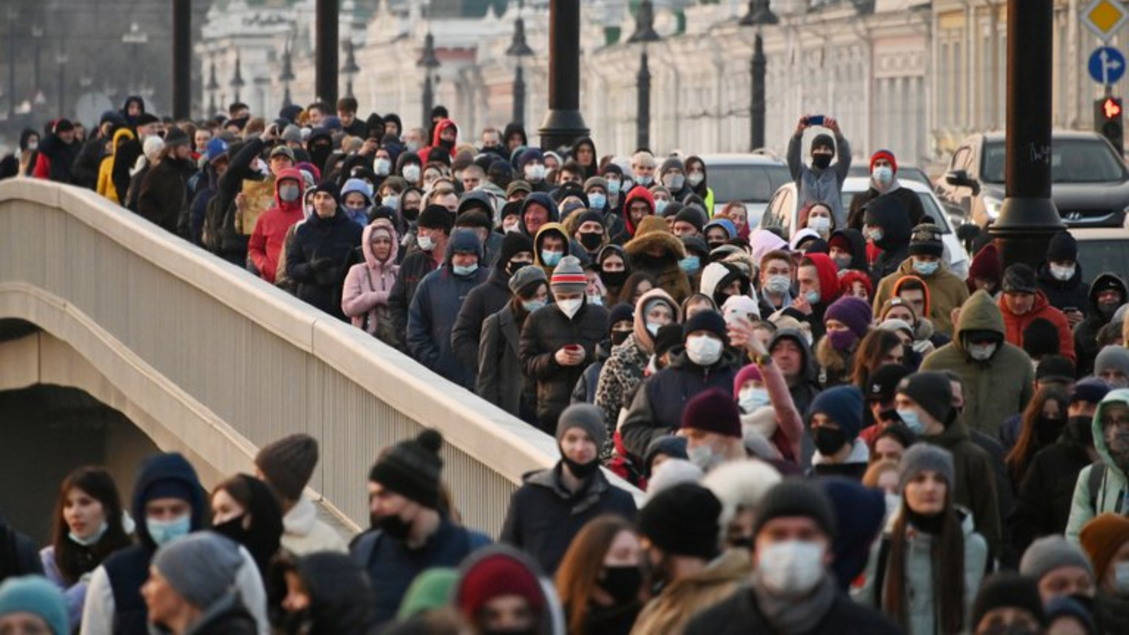 Protestas en las calles de Rusia.
