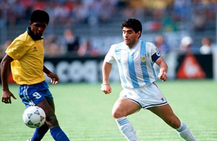 Maradona Brasil 90. Crédito: AFP