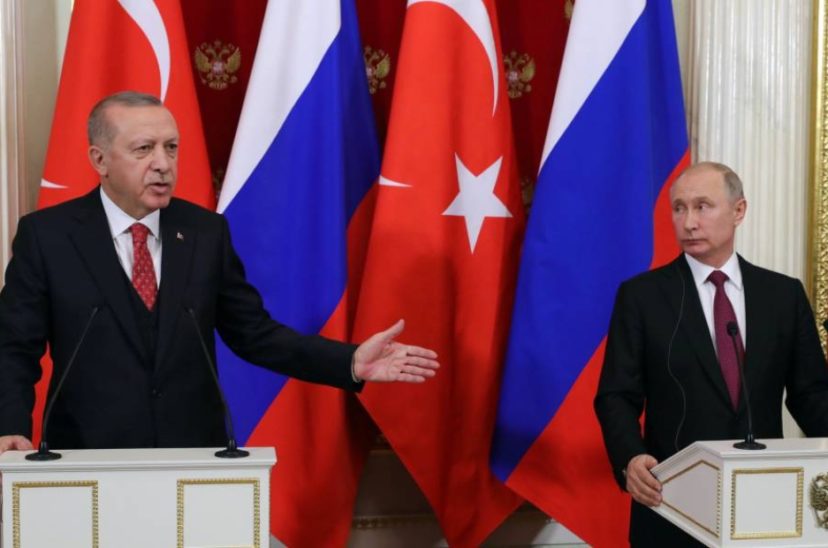 Putin, presidente de Rusia y Erdogan, mandatario turco.