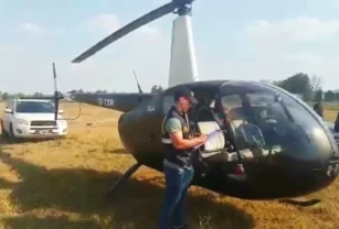 El helicóptero en el que planeaban rescatar al capo narco.