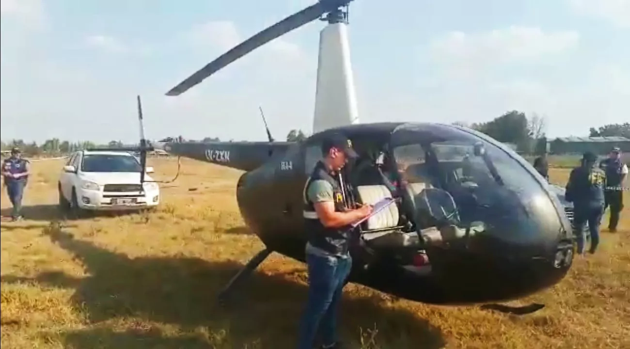 El helicóptero en el que planeaban rescatar al capo narco.