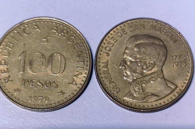 moneda antigua 100 pesos