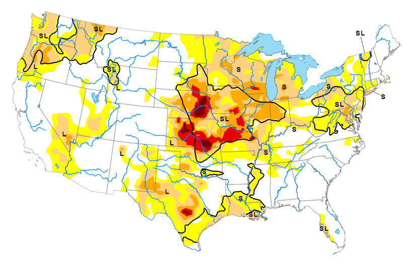 mapa sequía eeuu clima