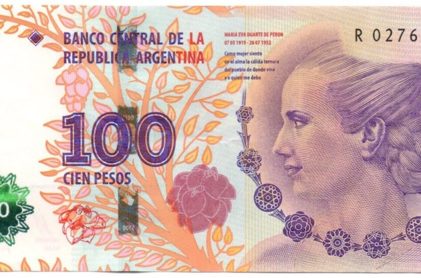 billete de 100 eva peron