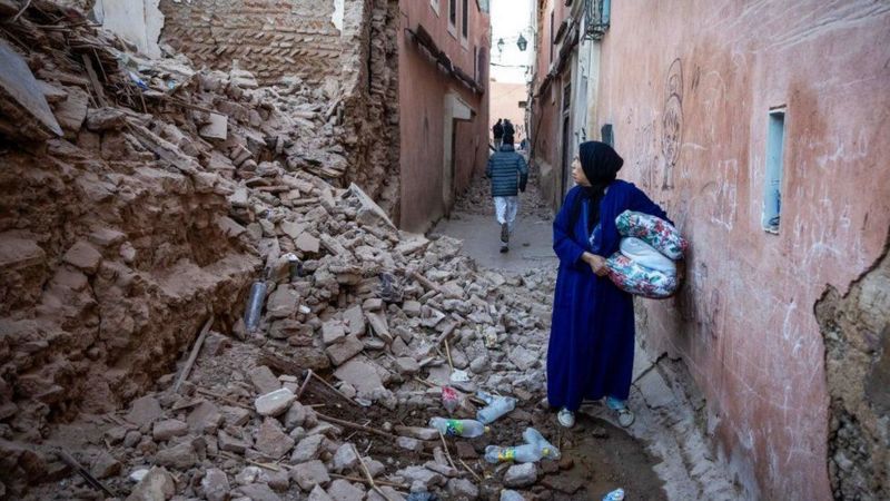 Escombros tras el terremoto en Marruecos.