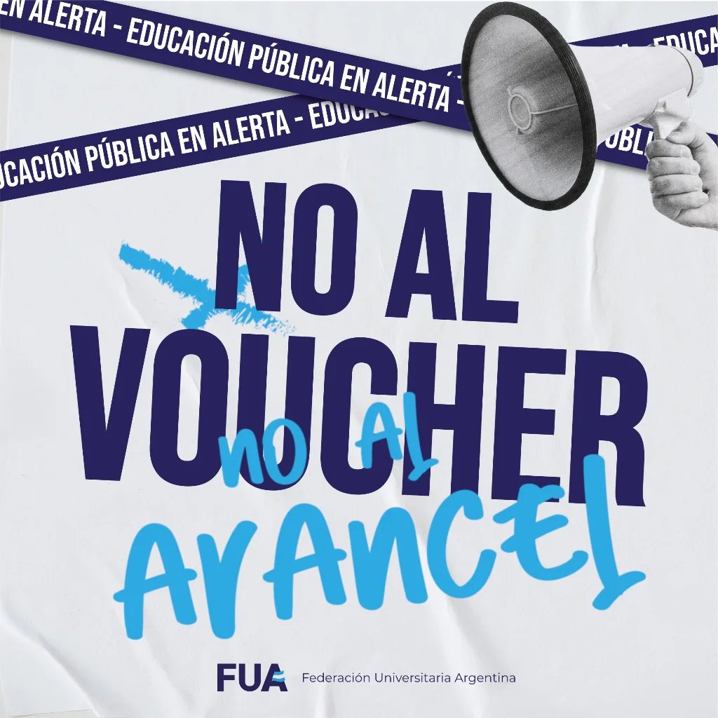Afiche de la FUA diciendo "No al voucher".