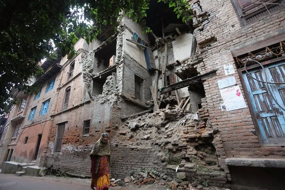 Escombros en Nepal.