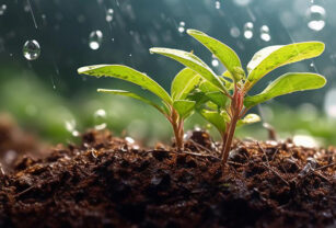 alimentos sostenibles luz LED lluvias germinación